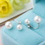 Genuine 925 Sterling Silver Woman's New Jewelry Fashion U Shape Pearl Stud Earrings XY0263