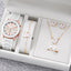 5pcs/Set Geneva Watch Women Fashion Silicone Band Quartz Watch Butterfly Jewelry Set（Without Box）