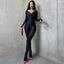 CUTENOVA Elegant Women Tracksuit 2 Piece Set Skinny Cross Slash Neck Crop Tops+Leggings Stretch Matching Streetwear Outfits