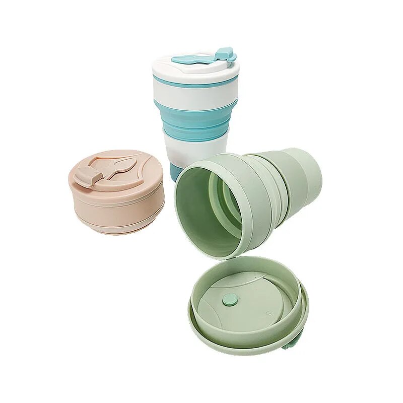 Sport Mug Folding Cup Coffee Foldable Silicon Bpa Free Best Seller Collapsible Travel Food Grade Silicone Minimalist Color Box