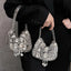 TOBO Shiny Sequins Diamond Designer Wallet Metal Silver Gem Beads Designer Bag Fish Scale Dumplings Underarm Handbag Wedding