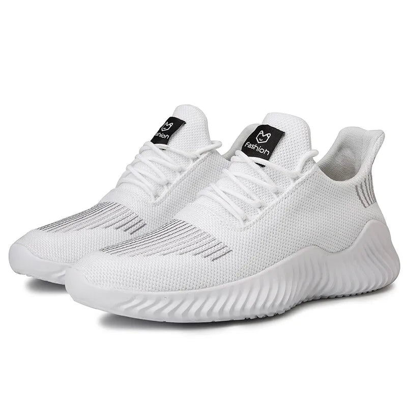 Men Breathable Mesh Sneakers High Quality White Fashion Gym Casual Lightweight Walking Shoes Couple Plus Size Footwear