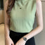 Heilar 2024 Spring Women Knitted Green Tank Tops Women Thin Tops  Basic Casual Tank Tops O-neck Tees Sleeveless Tops For Women