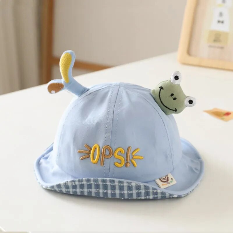 Spring Baby Bucket Hat Summer Cotton Cute Cartoon Newborn UV Visor Caps Outdoor Beach Fisherman Hats Kids Baby Boy Girl Sun Hats