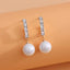 2pcs Rhinestone Decor Faux Pearl Drop Earrings