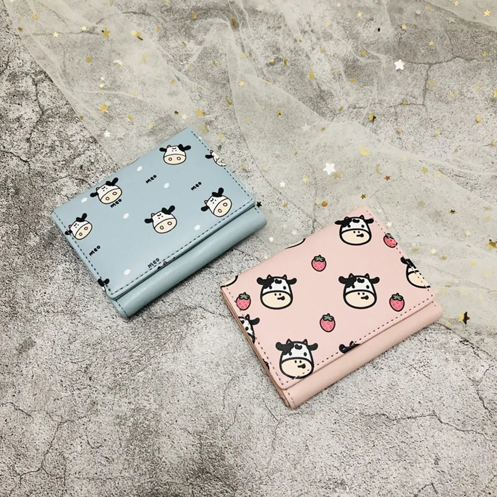 2022 New Multi-card Slot Short Small Coin Purse Ladies Mini Wallet Tri-fold Wallet Cow Card Bag Women's Wallet Men Card Holder