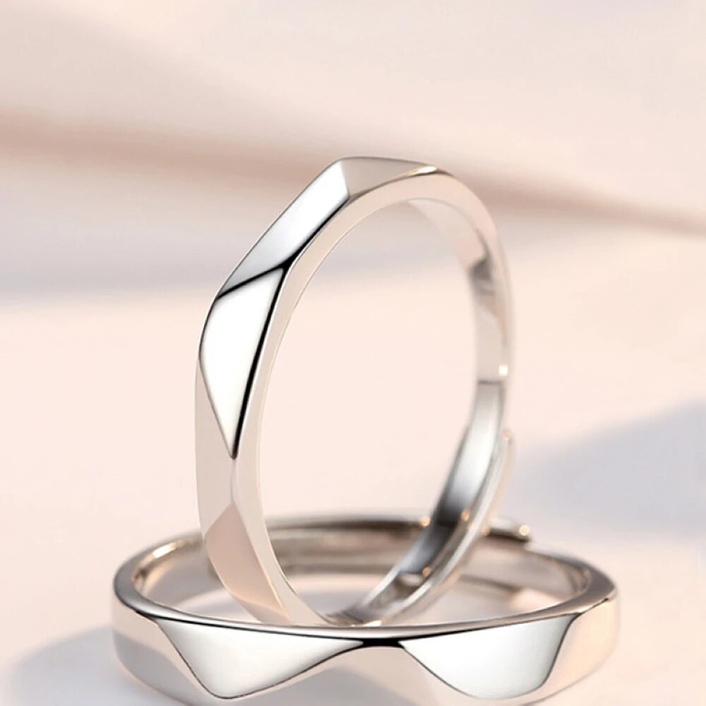 1 Pair Copper Plated Platinum  Couple Ring