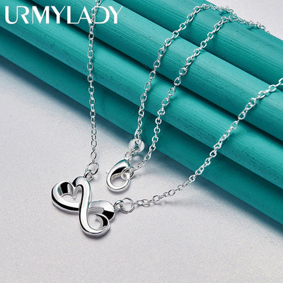 925 sterling silver lady women Valentine's Day gift creative ring necklace stud earrings fashion jewelry set wedding party nice