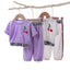 Children Kids Baby Girls Clothes Set Summer Short-sleeved Round Neck T Shirt and Solid Color Elastic Long Pants Fashion Suit