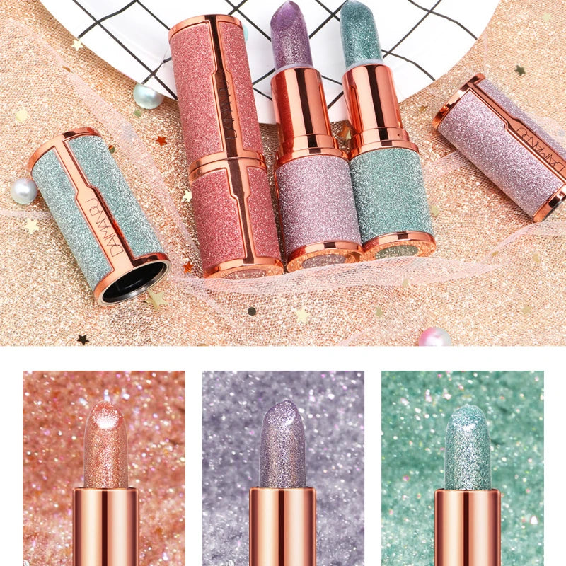 Glitter Matte Lipstick Temperature Changing Color Long Lasting Waterproof Nude Lip Makeup Moisturizing Shimmer Sexy Lipsticks