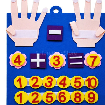 NEW Kid Montessori Toys Felt Finger Numbers Math Toy Children Counting Early Learning For Toddlers Intelligence Develop 30*30cm