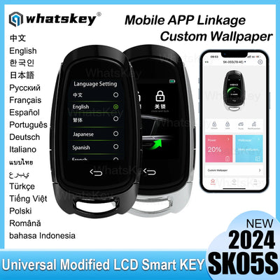 2024 New SK05S Modified Universal LCD Smart Key For Audi/Benz/BMW/Ford/VW/Cadillac/Toyota/KIA LCD KEY APP Customized wallpaper