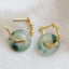 New silver inlaid natural chrysoprase ice seed exquisite bamboo knots round earrings for women Chinese style ear buckle jewelry