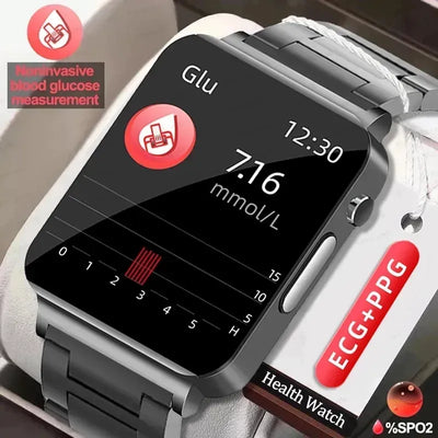 2024 New Accurate Measure Blood Sugar Smart Watch Men ECG+PPG Blood Pressure Heart Rate Monitor IP68 Waterproof Women Smartwatch