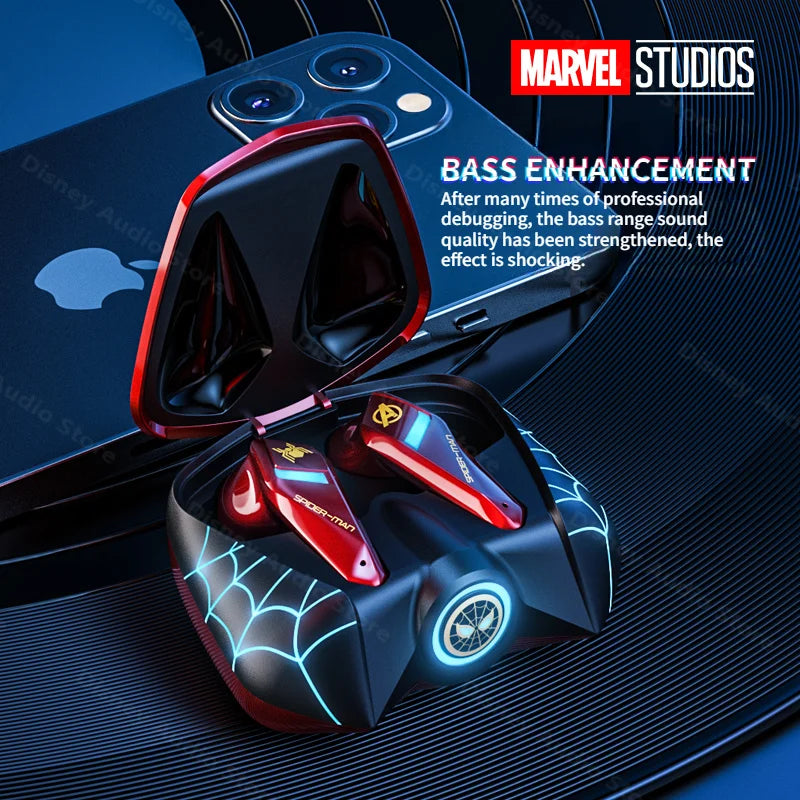 Disney Marvel Spiderman Gaming Earbuds Low Latency TWS Headphones HIFI Sound eSports Bluetooth 5.0 Wireless Gamer Earphones