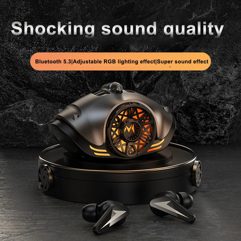 Mecha Invasion TWS In-Ear Wireless Headphones INVA-M7 Mecha Style Bluetooth 5.3 Gaming Earphone ENC Noise Reduction Headsets