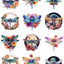 Beautiful Insects Dragonflies and Flowers printing for clothes Patch thermo-stickers for children Sewing Decoration