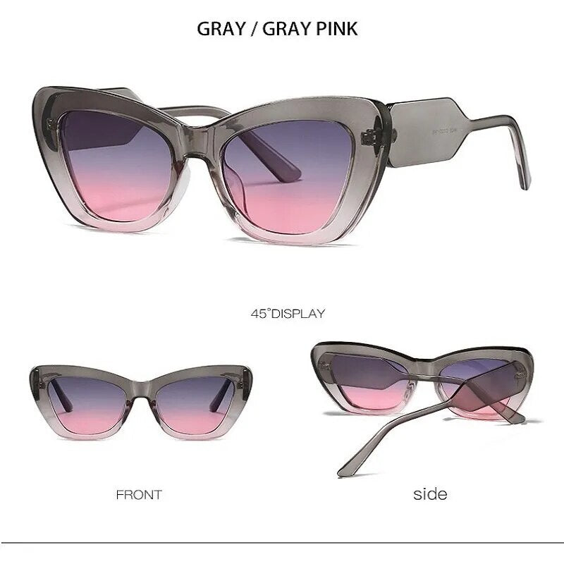 Vintage Rectangle Sunglasses Women Fashion Hollowed Legs Gradient Sun Glasses Eyewear Brand Design Candy Color Shades