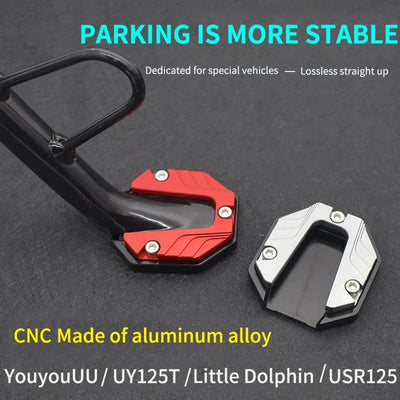 Aluminum Alloy Motorcycle Bike Kickstand Extender Foot Side Stand Extension Foot Pad Support Plate Motorbike Accessories D7YA