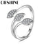 CHSHINE 925 Sterling Silver Leaf AAAAA Zircon Ring For Ladies Dinner Party Fashion Jewelry