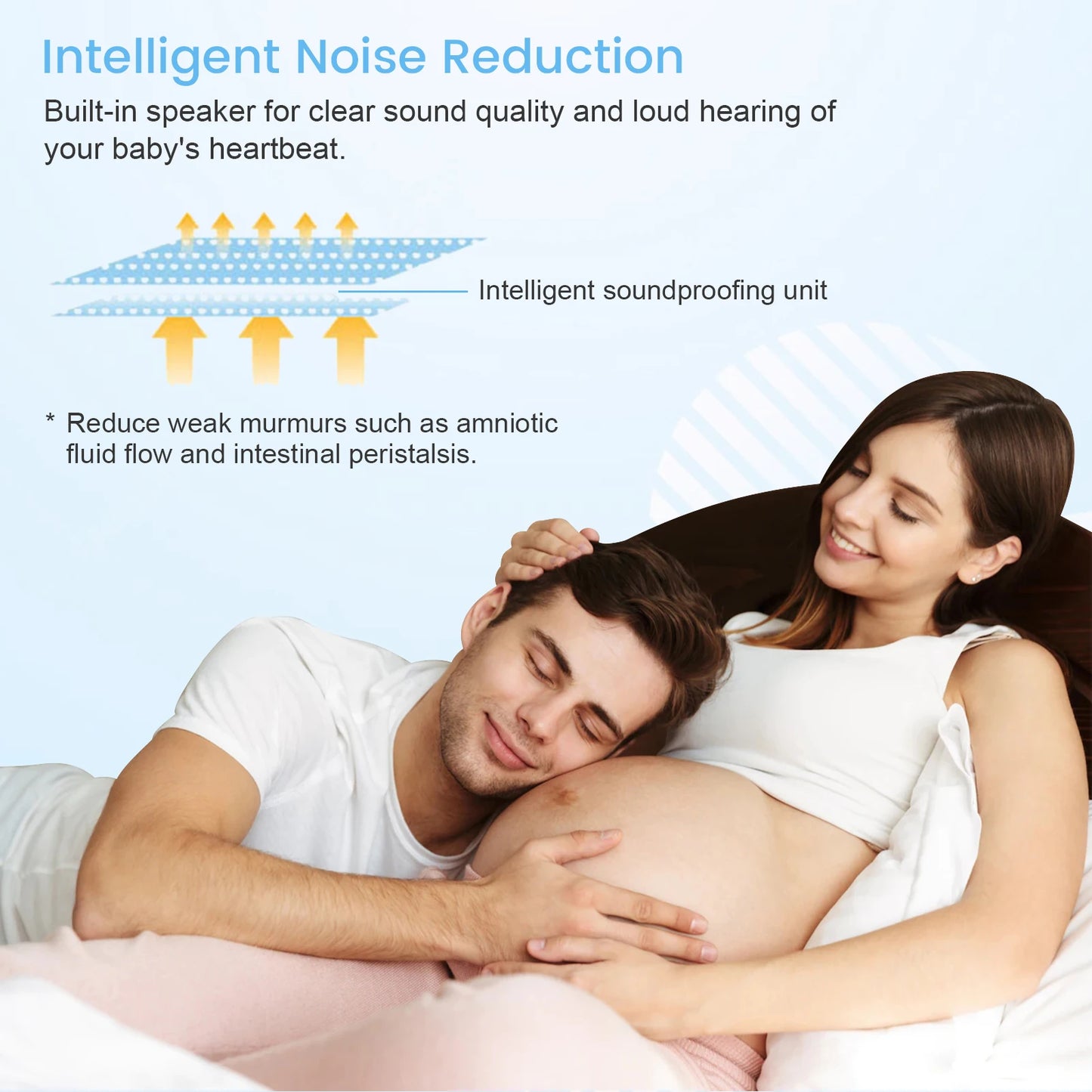 3MHz Ultrasound Baby Heart Rate Detector Pregnant Ultrasonic Baby Heartbeat Monitor Fetal Monitor Doppler Stethoscope For Pregna