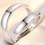 2PCS Fashion Exquisite Silver Color Couple Paired Ring For Women Men Opening Adjustable Engagement Wedding Gift Jewelry Accessor