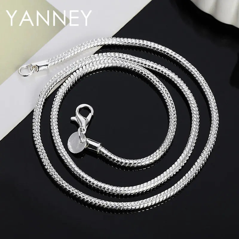 100% 925 Sterling Silver 1MM/2MM/3MM Snake Chain 16-30 Inches Necklace For Women Men Fashion Wedding Jewelry Christmas Wholesale