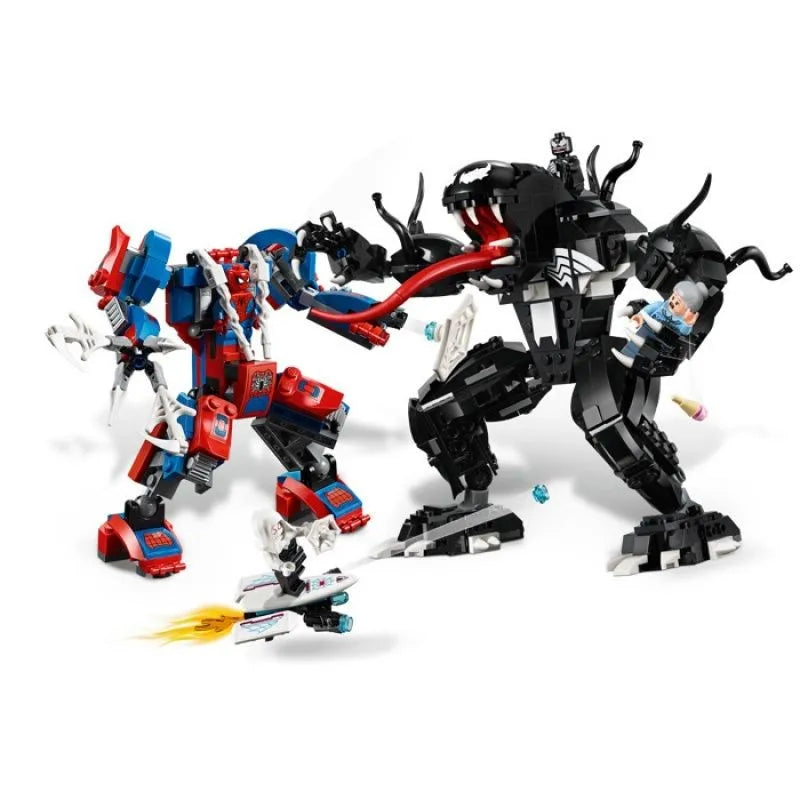 LEGO 76115 Super Heroes Spider Mech vs. Venom Fight Building Set Minifigures Toy Vehicles for Kids CHristmas Gift (604 Pieces)