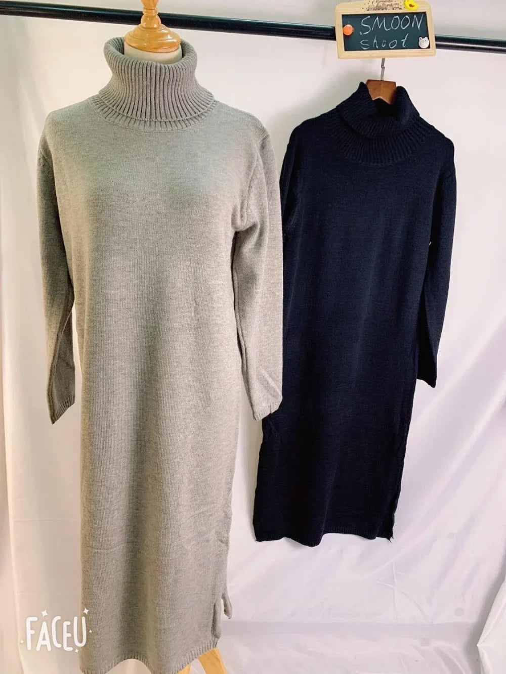 Wool Winter Womens Dress Fall Sweater Women Dress Long Sleeve Knitted Dresses Maxi Vintage Oversize Dresses Knitting Turtleneck