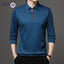 Solid Color Long Sleeve Polo Shirt Fashion Zipper Men's Polo Neck Top Cotton Polo Collar Long Sleeve T-shirt