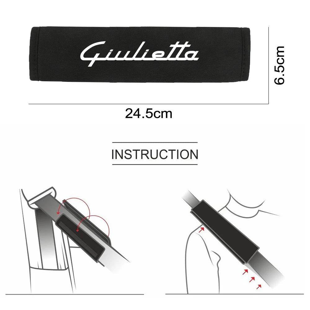 Car Seat Belt Cover For Alfa Romeo Giulietta 940 Accessories Breathable Safety Belt Harness Auto Interior Cushion Shoulder Pad