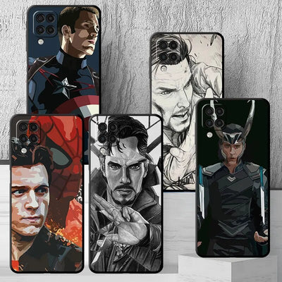 Doctor Strange Iron Man Art Phone Luxury Case for Samsung Galaxy A24 4G A13 A22 A52 A33 A54 5G A73 A34 A14 A12 A21s Black Cover