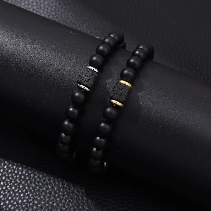 1pc New Magnetic Bracelets Men Nature Stone Bead Couple Bracelets for Women Health Care Help Weight Loss Jewelry2 Colors