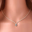 High Quality Iced Out Chain Water Drop Cubic Zirconia Light Blue Necklace for Women 18K Gold Plated Bridal Wedding Party Jewelry