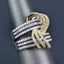 Huitan Gorgeous Fashion Finger Ring Lady Party Jewelry with Bright Zirconia Two-tone Style Design Accessories for Anniversary