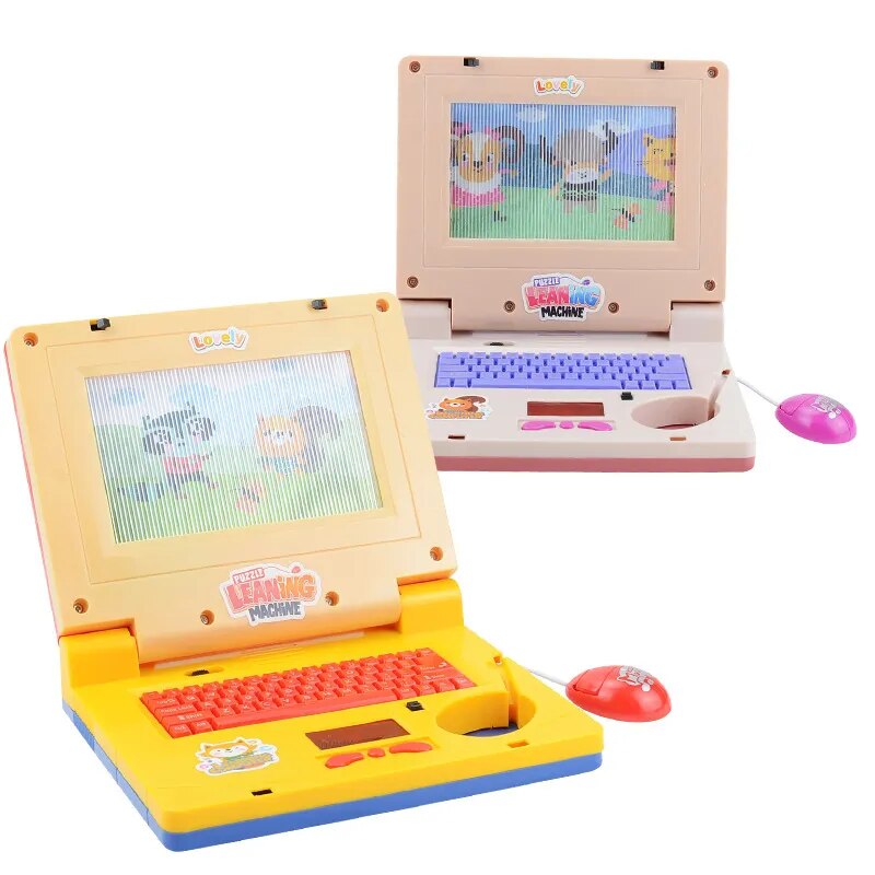 Children's Multifunctional Bilingual Learning Machine Early Educational Toy Montessori Laptop Computer Toys Gift for Children