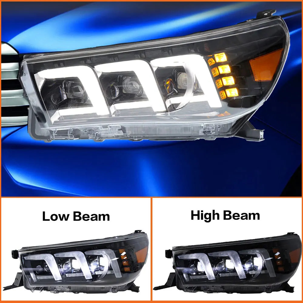 Headlights for Toyota HILUX REVO 2015-2020 LED Head Lamp DRL Running Turn Signal Light Led Angel Eyes Projector Accessories