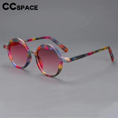 56878 New Round Leopard Sunglasses Women Trend Vintage Floral Sunshade Mirror Fashion Gradient Color Protection Eyeglass Uv400