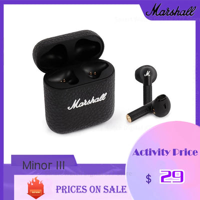 Marshall Minor III True Wireless In-Ear Headphones Marshall Wireless Bluetooth 5.1 Headset Hi-Fi Subwoofer Music Earphones