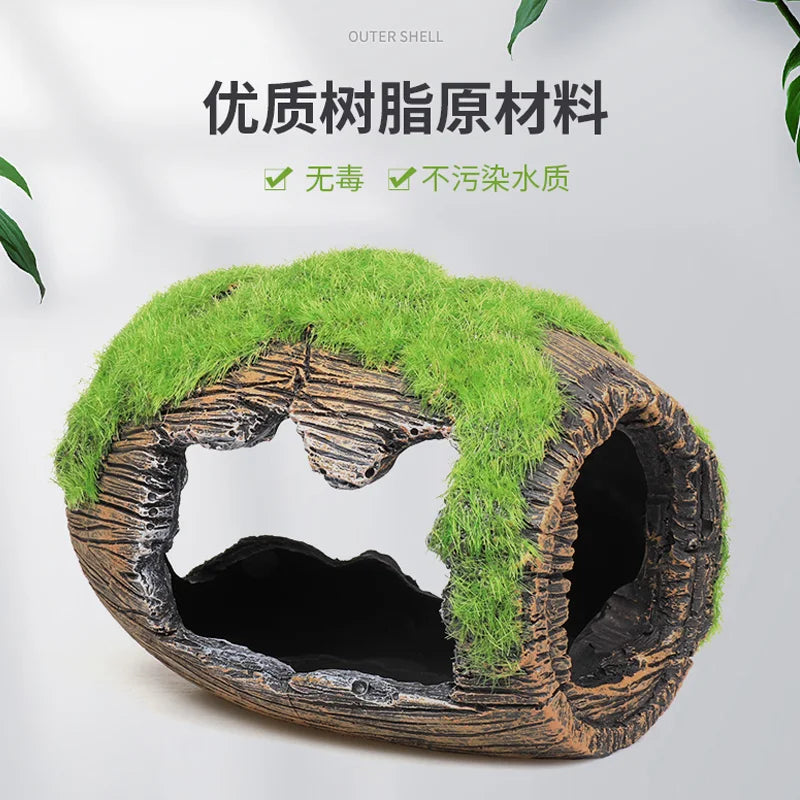 Fish Tank Landscaping Decoration Hiding Cave Aquarium Decoration Hiding House Hollow Simulated Wine Barrel Aquarium Accessories