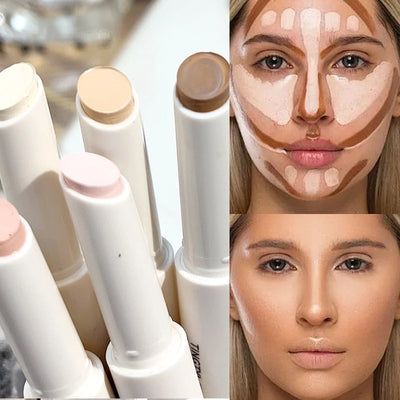 Concealer Stick Highlighting&Bronzer Contour Pen Face Brightening Three-dimensional Contour Nose Shadow Waterproof Cosmetics