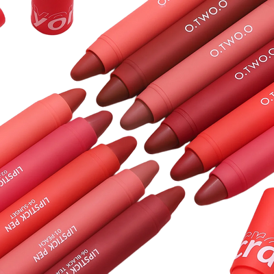 O.TWO.O 6pcs 6 Colors Lipstick Pencil Velvet Matte Finish Lip Liner Waterproof Long Lasting Sexy Lip Stick Pen Makeup