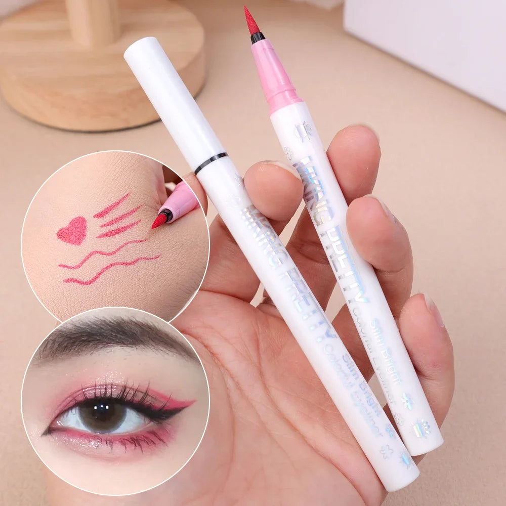 Waterproof Matte Colorful Liquid Eye Liner Pencil Black Blue Long Lasting Color Eyeliner Pen Makeup Quick Drying Eye Cosmetics