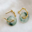 New silver inlaid natural chrysoprase ice seed exquisite bamboo knots round earrings for women Chinese style ear buckle jewelry