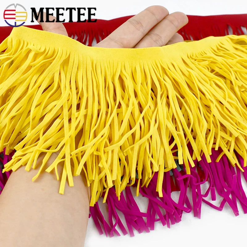 5Meters Meetee 10-30cm Suede Tassel Fringe Lace Trims Curtain Dress Tassels Ribbon Clothes Bag Decoration Sewing Accessories