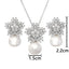 SUGO Classic Fashion Snowflake Zircon with Pearl Earrings Necklaces Jewelry Sets for Elegant Women Dinner Accessories