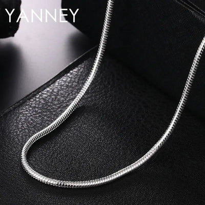 100% 925 Sterling Silver 1MM/2MM/3MM Snake Chain 16-30 Inches Necklace For Women Men Fashion Wedding Jewelry Christmas Wholesale