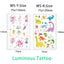 Luminous Tattoo Sticker Children Arm Face Glowing Tattoo Children Body Art Tattoo Dinosaur Pirate Unicorn Mermaid Tattoo Cartoon