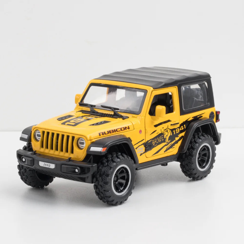 1:32 Jeeps Wrangler Rubicon 1941 Off-Road Alloy Car Diecasts & Toy Vehicles Car Model Sound and light Car Toys For Kids Gifts