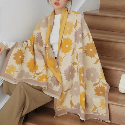 2023 Fashion Luxury Scarf Winter Women Shawls Warm Blanket Wraps Female Foulard Bandana Thick Print Scarves New Neckerchief